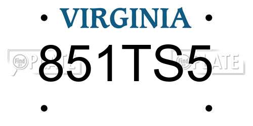 851TS5 Virginia License Plate