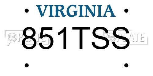 851TSS Virginia License Plate