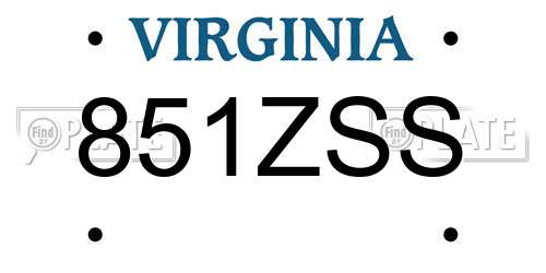 851ZSS Virginia License Plate
