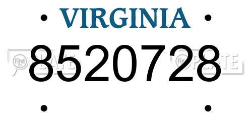 8520728 Virginia License Plate