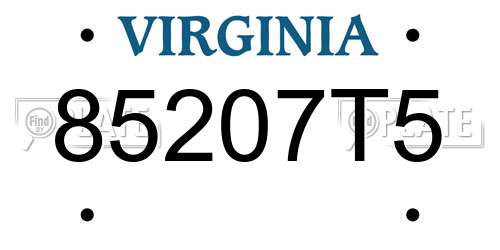 85207T5 Virginia License Plate