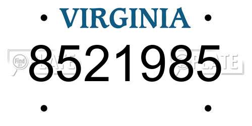 8521985 Virginia License Plate