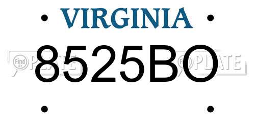 8525BO Virginia License Plate
