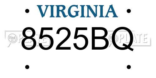 8525BQ Virginia License Plate