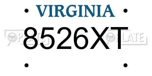 8526XT Virginia License Plate