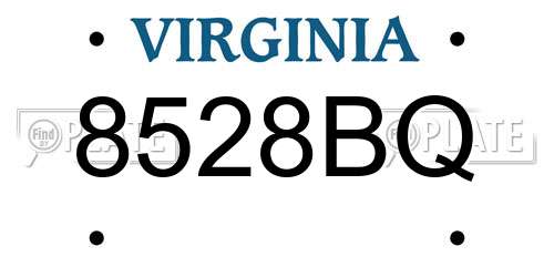 8528BQ Virginia License Plate