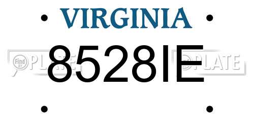 8528IE Virginia License Plate