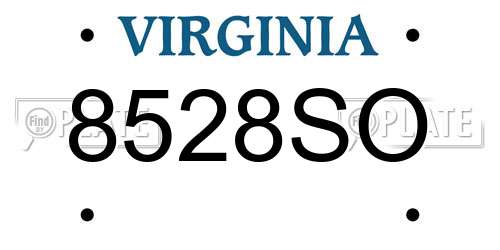 8528SO Virginia License Plate