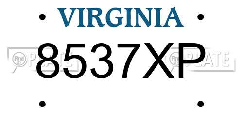 8537XP Virginia License Plate