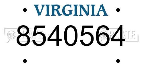 8540564 Virginia License Plate