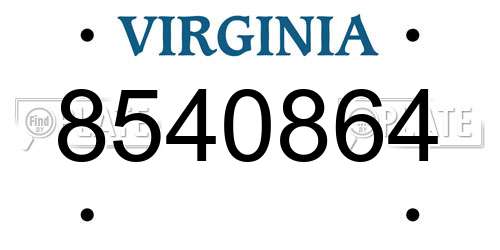 8540864 Virginia License Plate