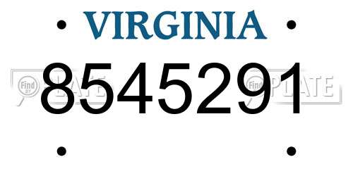 8545291 Virginia License Plate
