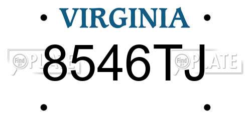 8546TJ Virginia License Plate