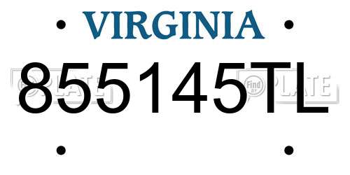 855145TL Virginia License Plate