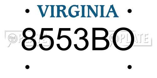 8553BO Virginia License Plate