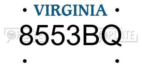 8553BQ Virginia License Plate