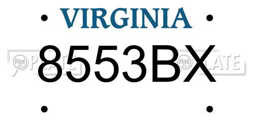 8553BX Virginia License Plate