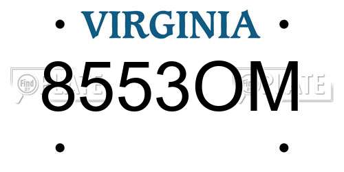 8553OM Virginia License Plate