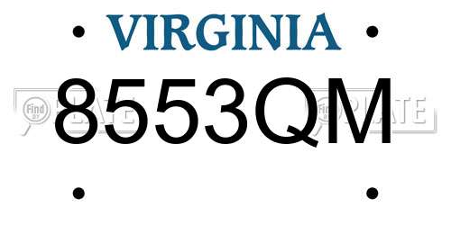8553QM Virginia License Plate