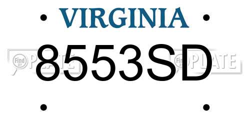 8553SD Virginia License Plate