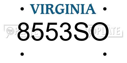 8553SO Virginia License Plate