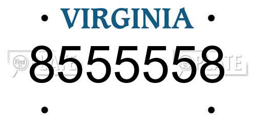 8555558 Virginia License Plate