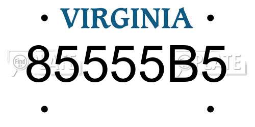 85555B5 Virginia License Plate