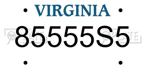 85555S5 Virginia License Plate