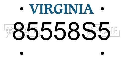 85558S5 Virginia License Plate