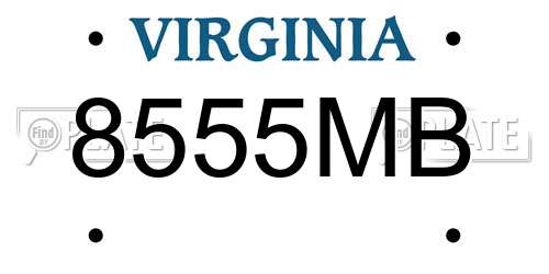 8555MB Virginia License Plate