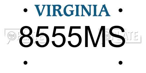 8555MS Virginia License Plate