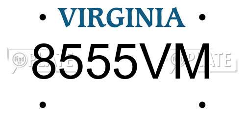 8555VM Virginia License Plate