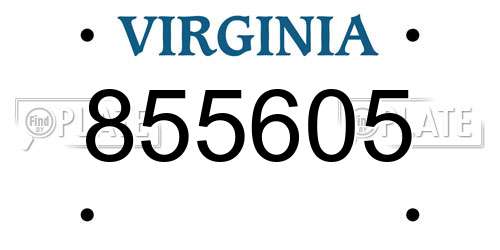 855605 Virginia License Plate