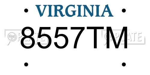 8557TM Virginia License Plate