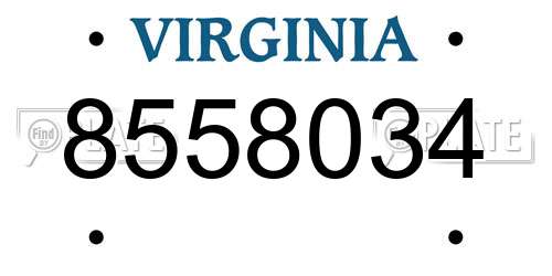 8558034 Virginia License Plate