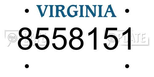 8558151 Virginia License Plate