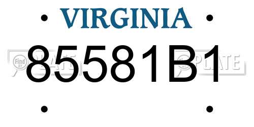 85581B1 Virginia License Plate