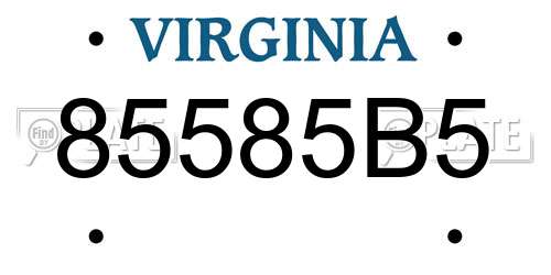 85585B5 Virginia License Plate