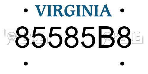 85585B8 Virginia License Plate