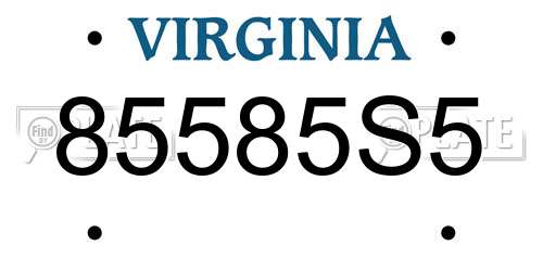 85585S5 Virginia License Plate