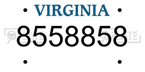 8558858 Virginia License Plate