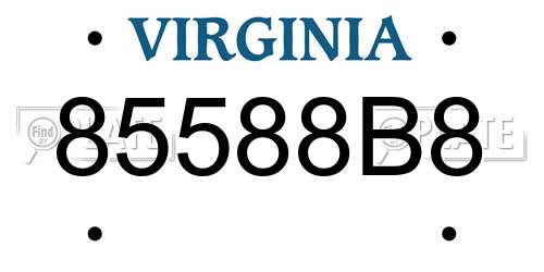 85588B8 Virginia License Plate