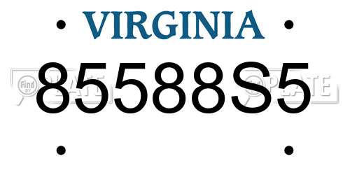 85588S5 Virginia License Plate