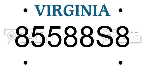 85588S8 Virginia License Plate