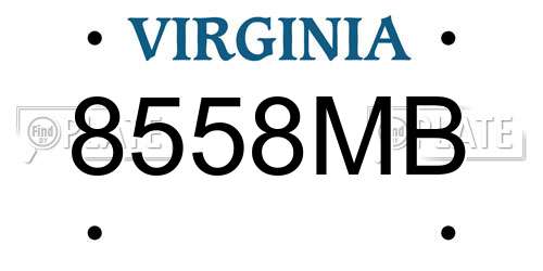 8558MB Virginia License Plate