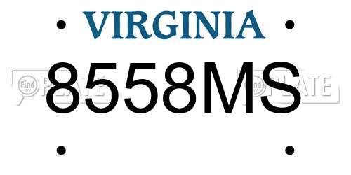8558MS Virginia License Plate