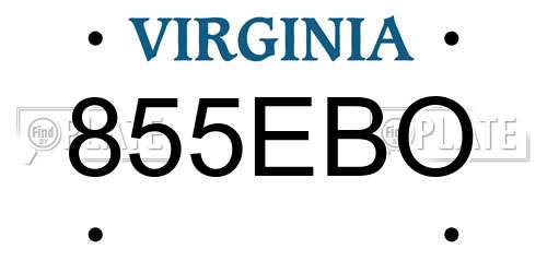 855EBO Virginia License Plate