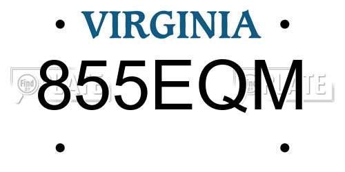 855EQM Virginia License Plate