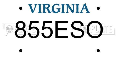 855ESO Virginia License Plate