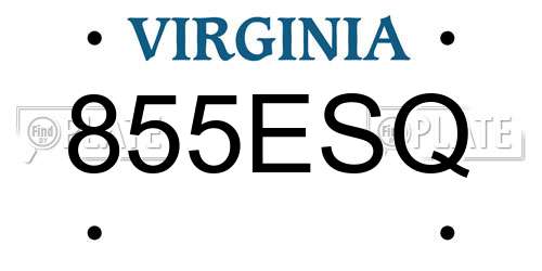 855ESQ Virginia License Plate